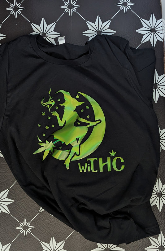 "WiTHC" T-shirt in Vintage Black -- THC Positive Apparel.